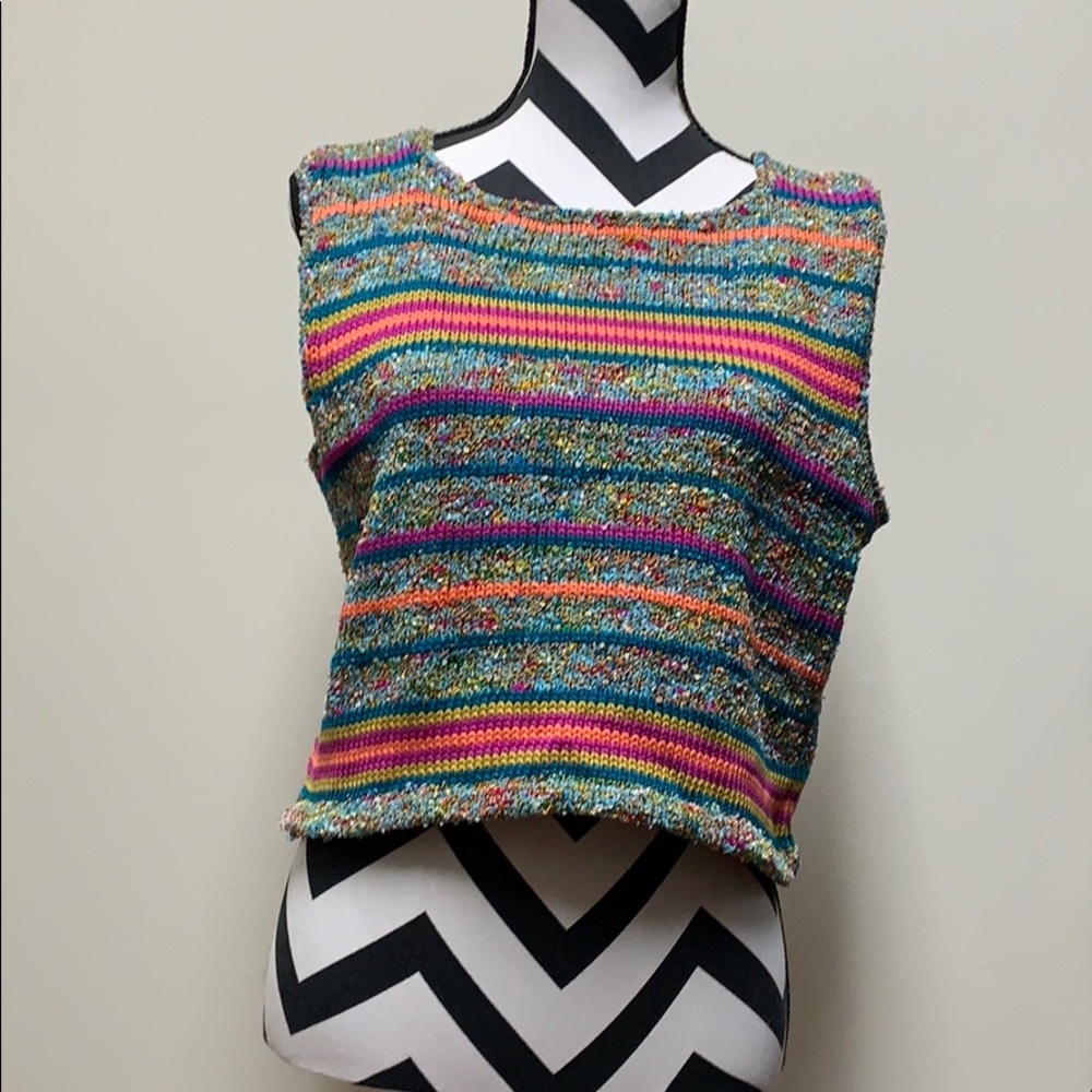 Hand knit crop tank
